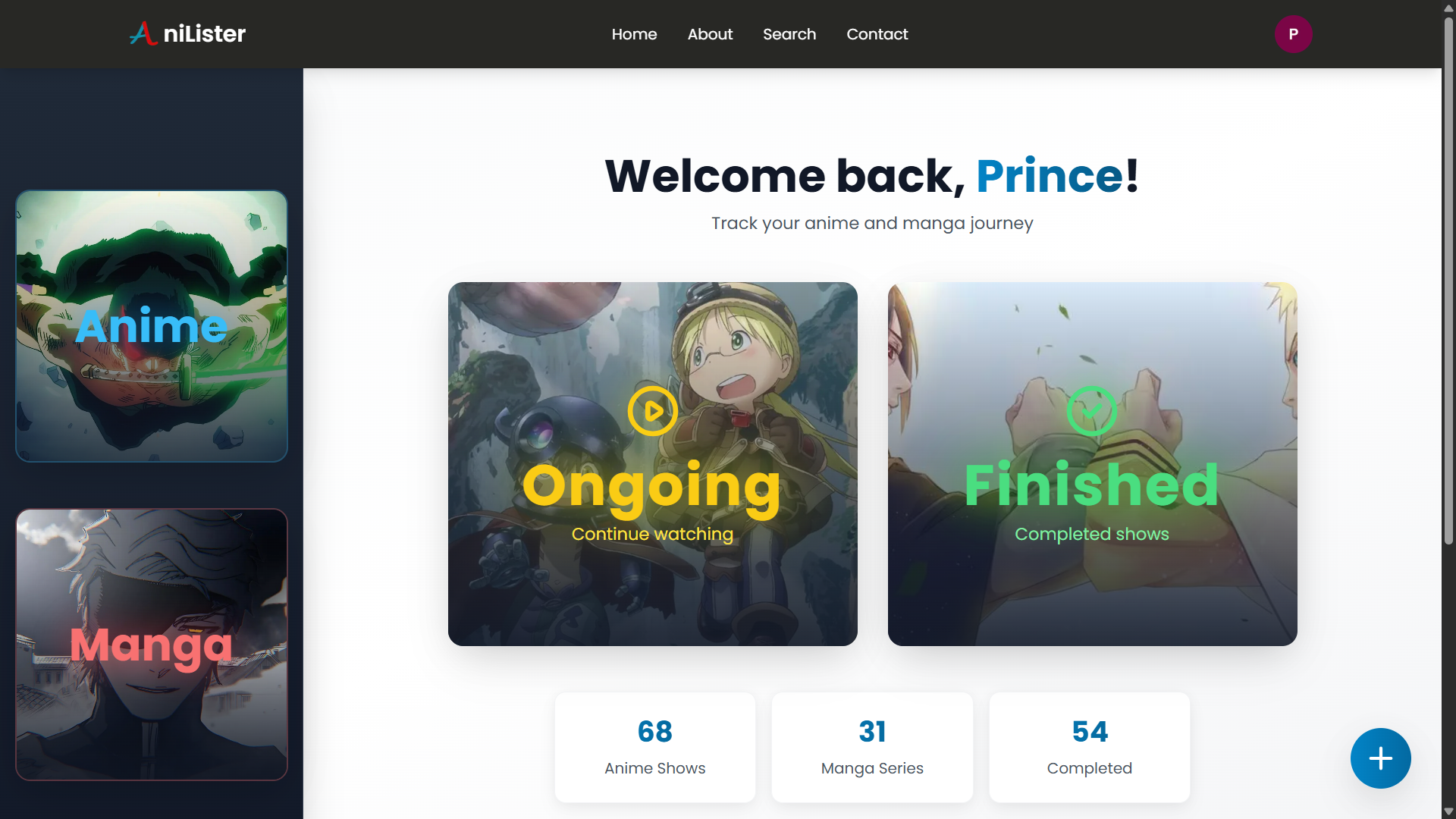 Anime Lister Homepage